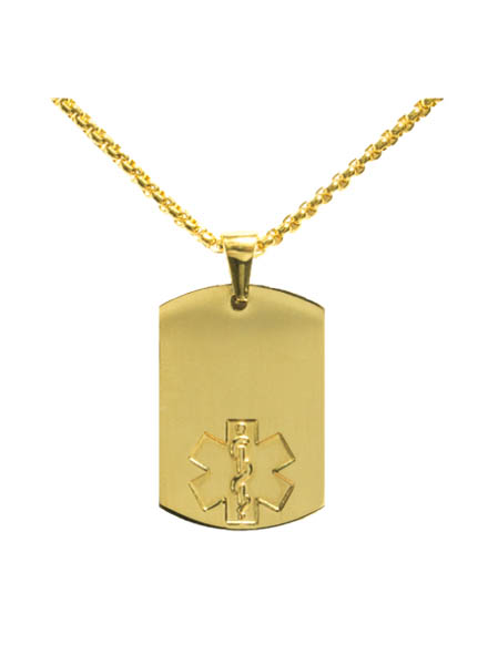 Yellow Gold Medical Necklace